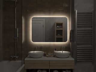 Зеркало с подсветкой Misty Адхил 100см белый